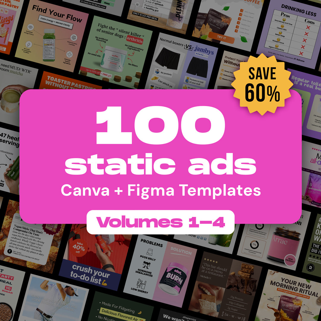 100 Canva + Figma Static Ad Templates + 25 FREE BFCM Templates ...