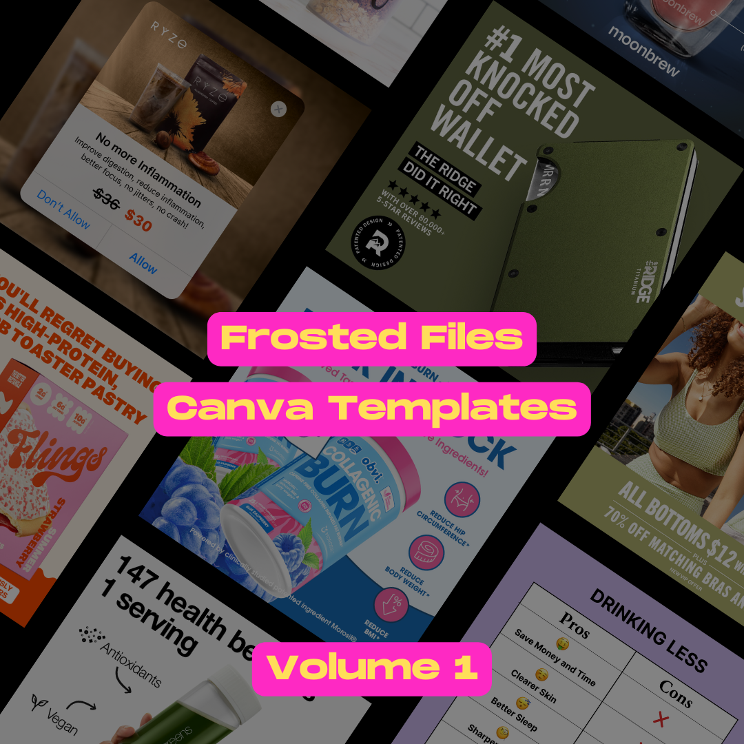 25 Canva + Figma Templates | Frosted Files Volume 1